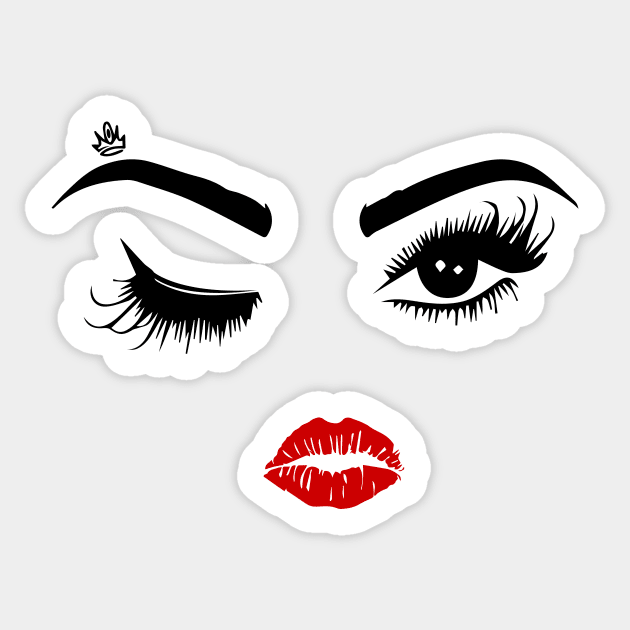 Eyes and Lips Sticker by The New Normal Apparel